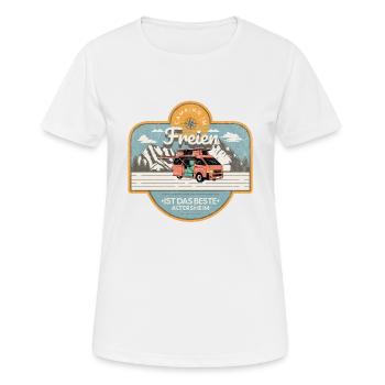 Camping Im Freien Ist Das Bessere Altersheim - Frauen T-Shirt atmungsaktiv - Weiß - Vorne - AI Model Female 172 dark (172cm)