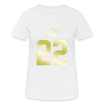 22 Couronne numérique - T-shirt respirant Femme - blanc - Devant - AI Model Female 172 dark (172cm)