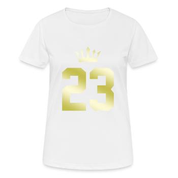 23 Couronne numérique - T-shirt respirant Femme - blanc - Devant - AI Model Female 172 dark (172cm)