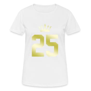25 Zahl Krone - Frauen T-Shirt atmungsaktiv - Weiß - Vorne - AI Model Female 172 dark (172cm)