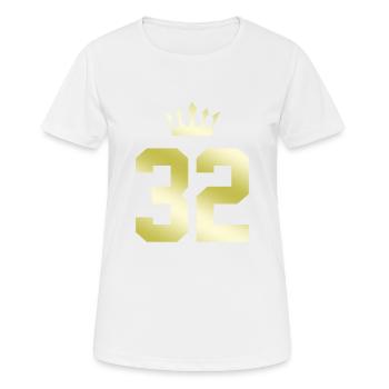 32 Couronne numérique - T-shirt respirant Femme - blanc - Devant - AI Model Female 172 dark (172cm)