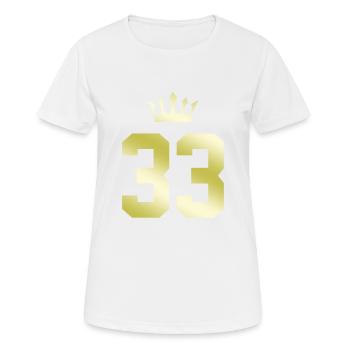 33 Couronne numérique - T-shirt respirant Femme - blanc - Devant - AI Model Female 172 dark (172cm)
