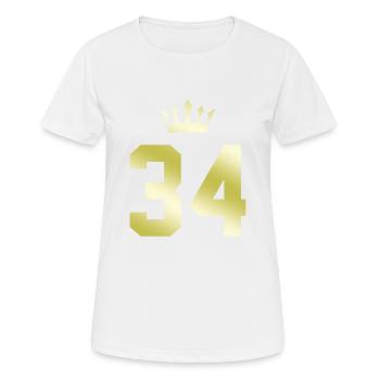 34 Couronne numérique - T-shirt respirant Femme - blanc - Devant - AI Model Female 172 dark (172cm)