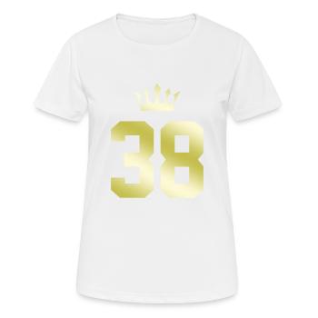 38 Couronne numérique - T-shirt respirant Femme - blanc - Devant - AI Model Female 172 dark (172cm)