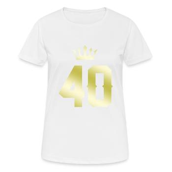 40 Couronne numérique - T-shirt respirant Femme - blanc - Devant - AI Model Female 172 dark (172cm)