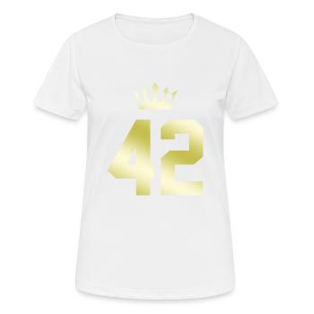 42 Number crown - Women's Breathable T-Shirt - white - Front - AI Model Female 172 dark (172cm)