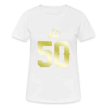 50 Number Crown - Women's Breathable T-Shirt - white - Front - AI Model Female 172 dark (172cm)