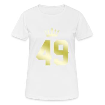49 Zahl Krone - Frauen T-Shirt atmungsaktiv - Weiß - Vorne - AI Model Female 172 dark (172cm)