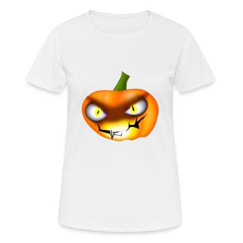 Halloween Kürbis Mit Feurigen Augen - Frauen T-Shirt atmungsaktiv - Weiß - Vorne - AI Model Female 172 dark (172cm)