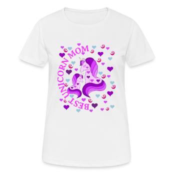 Meilleure maman licorne - T-shirt respirant Femme - blanc - Devant - AI Model Female 172 dark (172cm)