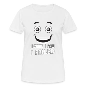 Je suis venu, j’ai vu, j’ai échoué. Je suis venu, j’ai vu et - T-shirt respirant Femme - blanc - Devant - AI Model Female 172 dark (172cm)