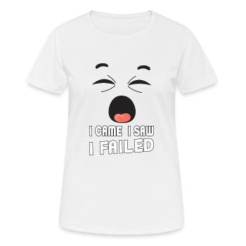 Je suis venu, j’ai vu, j’ai échoué. Je suis venu, j’ai vu et - T-shirt respirant Femme - blanc - Devant - AI Model Female 172 dark (172cm)