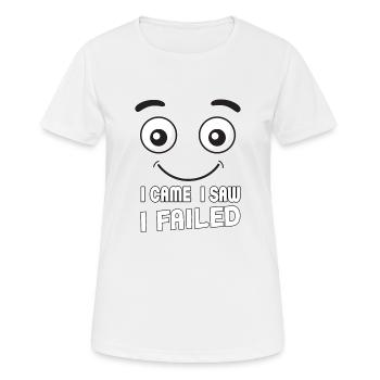Je suis venu, j’ai vu, j’ai échoué. Je suis venu, j’ai vu et - T-shirt respirant Femme - blanc - Devant - AI Model Female 172 dark (172cm)