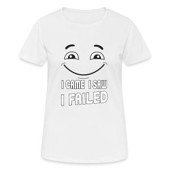 Je suis venu, j’ai vu, j’ai échoué. Je suis venu, j’ai vu et - T-shirt respirant Femme - blanc - Devant - AI Model Female 172 dark (172cm)