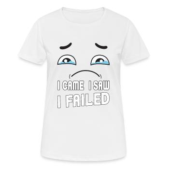 Je suis venu, j’ai vu, j’ai échoué. Je suis venu, j’ai vu et - T-shirt respirant Femme - blanc - Devant - AI Model Female 172 dark (172cm)