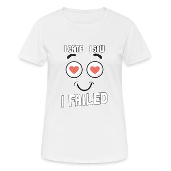 Je suis venu, j’ai vu, j’ai échoué. Je suis venu, j’ai vu et - T-shirt respirant Femme - blanc - Devant - AI Model Female 172 dark (172cm)