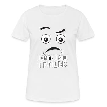 Je suis venu, j’ai vu, j’ai échoué. Je suis venu, j’ai vu et - T-shirt respirant Femme - blanc - Devant - AI Model Female 172 dark (172cm)