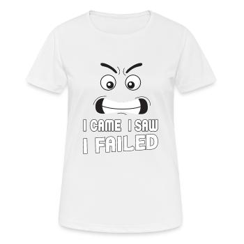 Je suis venu, j’ai vu, j’ai échoué. Je suis venu, j’ai vu et - T-shirt respirant Femme - blanc - Devant - AI Model Female 172 dark (172cm)