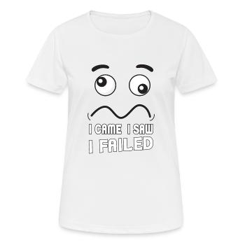 Je suis venu, j’ai vu, j’ai échoué. Je suis venu, j’ai vu et - T-shirt respirant Femme - blanc - Devant - AI Model Female 172 dark (172cm)