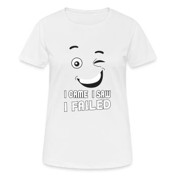 Je suis venu, j’ai vu, j’ai échoué. Je suis venu, j’ai vu et - T-shirt respirant Femme - blanc - Devant - AI Model Female 172 dark (172cm)