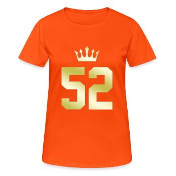 52 Couronne numérique - T-shirt respirant Femme - orange néon - Devant - AI Model Female 172 dark (172cm)