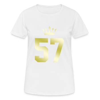 57 Couronne numérique - T-shirt respirant Femme - blanc - Devant - AI Model Female 172 dark (172cm)