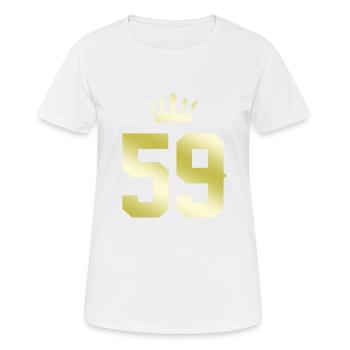 59 Number crown - Women's Breathable T-Shirt - white - Front - AI Model Female 172 dark (172cm)