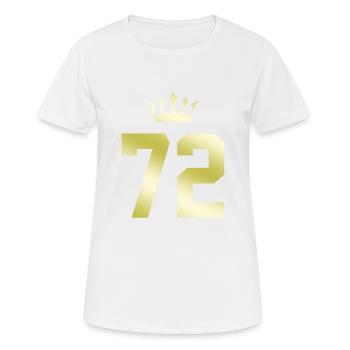72 Zahl Krone - Frauen T-Shirt atmungsaktiv - Weiß - Vorne - AI Model Female 172 dark (172cm)