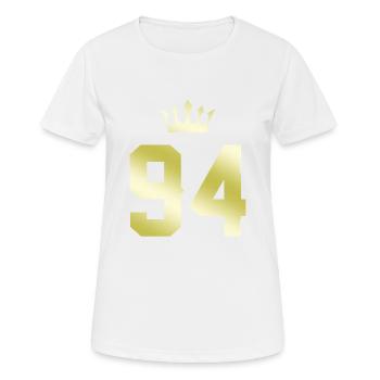 94 Number crown - Women's Breathable T-Shirt - white - Front - AI Model Female 172 dark (172cm)