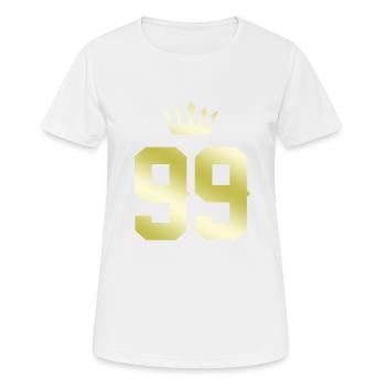 99 Couronne numérique - T-shirt respirant Femme - blanc - Devant - AI Model Female 172 dark (172cm)