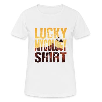 Lucky Mycology Shirt Retro Cool Mycologist Designs - T-shirt respirant Femme - blanc - Devant - AI Model Female 172 dark (172cm)