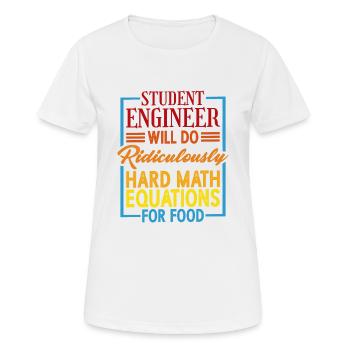 Fera des équations mathématiques ridiculement difficiles pour la nourriture1 - T-shirt respirant Femme - blanc - Devant - AI Model Female 172 dark (172cm)