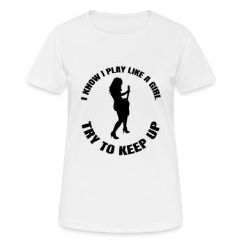 guitar musician band guitarist music guitarist - Women's Breathable T-Shirt - white - Front - AI Model Female 172 dark (172cm)