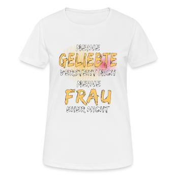MEINE GELIEBTE VERSTEHT MICH - Frauen T-Shirt atmungsaktiv - Weiß - Vorne - AI Model Female 172 dark (172cm)