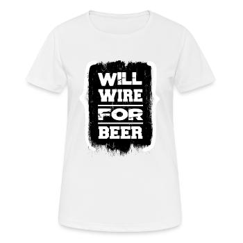 funny quote electrician apprentice beer festival - Women's Breathable T-Shirt - white - Front - AI Model Female 172 dark (172cm)