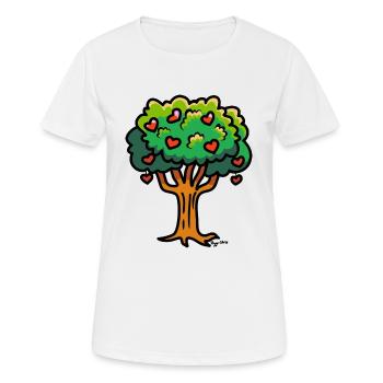 arbre coeurs couleurs - T-shirt respirant Femme - blanc - Devant - AI Model Female 172 dark (172cm)