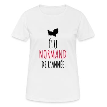 Normandie , Normand , Normande , France - T-shirt respirant Femme - blanc - Devant - AI Model Female 172 dark (172cm)