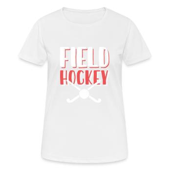 Feldhockey sport - Frauen T-Shirt atmungsaktiv - Weiß - Vorne - AI Model Female 172 dark (172cm)