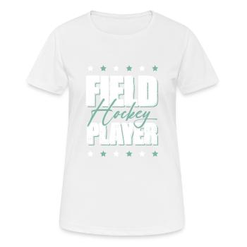 Field hockey players - Women's Breathable T-Shirt - white - Front - AI Model Female 172 dark (172cm)