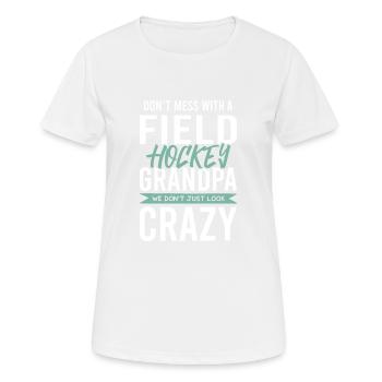 fieldhockey großvater - Frauen T-Shirt atmungsaktiv - Weiß - Vorne - AI Model Female 172 dark (172cm)