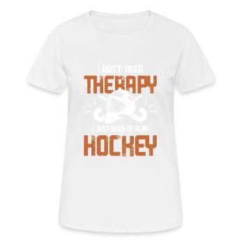feldhockey therapy - Frauen T-Shirt atmungsaktiv - Weiß - Vorne - AI Model Female 172 dark (172cm)