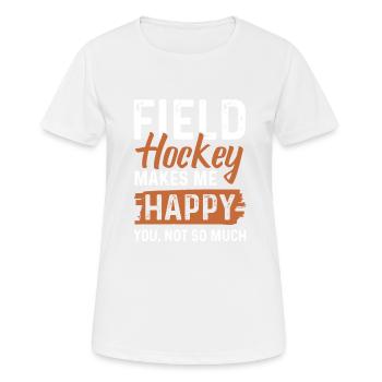 feldhockey sport - Frauen T-Shirt atmungsaktiv - Weiß - Vorne - AI Model Female 172 dark (172cm)