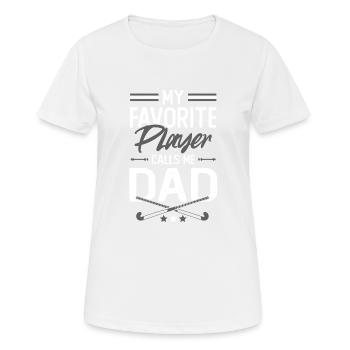 feldhockey papa - Frauen T-Shirt atmungsaktiv - Weiß - Vorne - AI Model Female 172 dark (172cm)