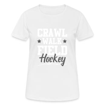 feldhockey sport - Frauen T-Shirt atmungsaktiv - Weiß - Vorne - AI Model Female 172 dark (172cm)