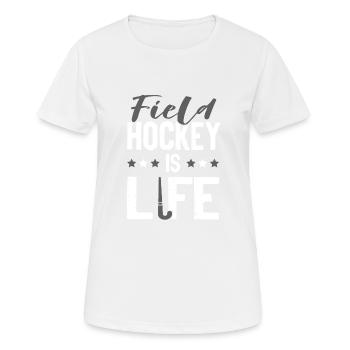 feldhockey leben - Frauen T-Shirt atmungsaktiv - Weiß - Vorne - AI Model Female 172 dark (172cm)
