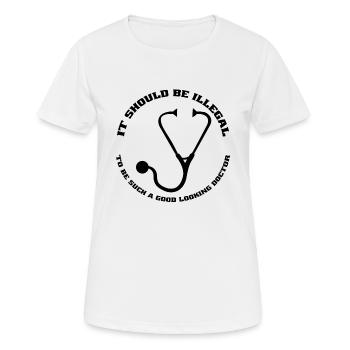 Doctor Nurse Physician Assistant Doctor - Women's Breathable T-Shirt - white - Front - AI Model Female 172 dark (172cm)