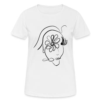 Woman's flower face - Women's Breathable T-Shirt - white - Front - AI Model Female 172 dark (172cm)