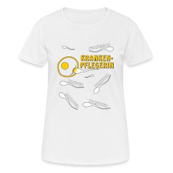 KRANKENPFLEGERIN - Frauen T-Shirt atmungsaktiv - Weiß - Vorne - AI Model Female 172 dark (172cm)