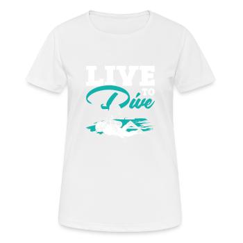 La vie pour plonger - T-shirt respirant Femme - blanc - Devant - AI Model Female 172 dark (172cm)