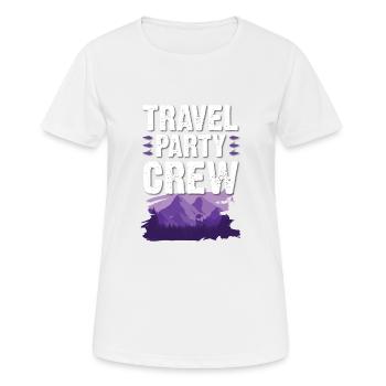 Équipe de voyage - T-shirt respirant Femme - blanc - Devant - AI Model Female 172 dark (172cm)
